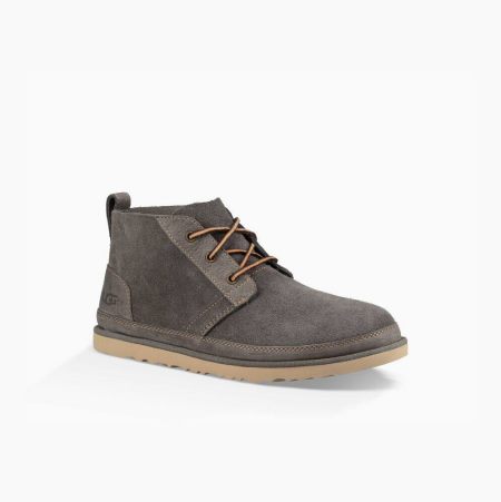 UGG Neumel Unlined Leather Deep Grey Ankle Boots for Men (QCHS54096)